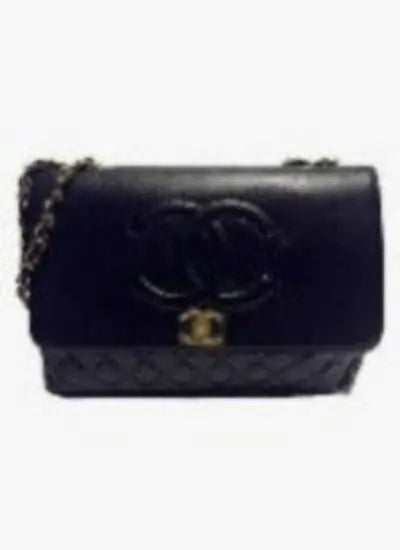 Flap with Top Black Lux Bag