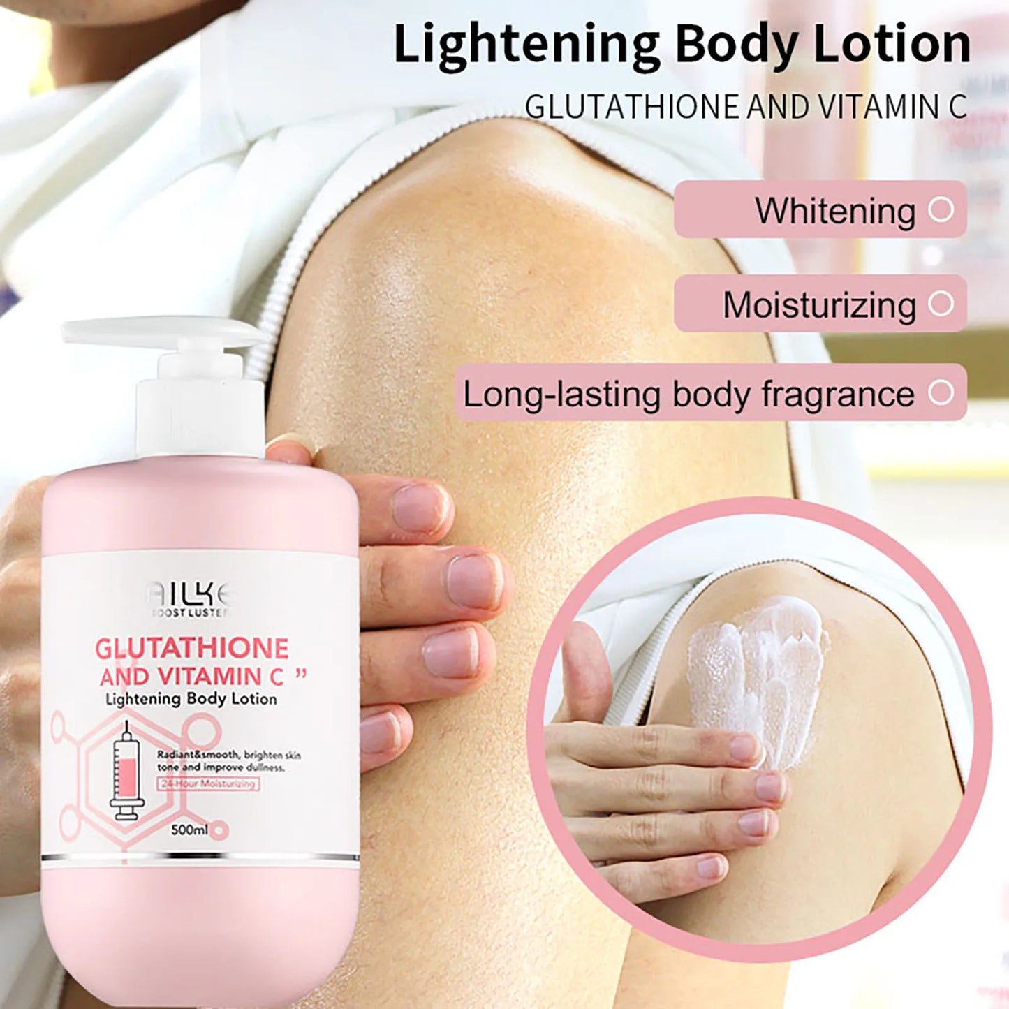 Whitening Black Spots Corrector, Body Skin Care Lotion, With Glutathion, Shea Butter, Collagen, Moisturizing Body Cream