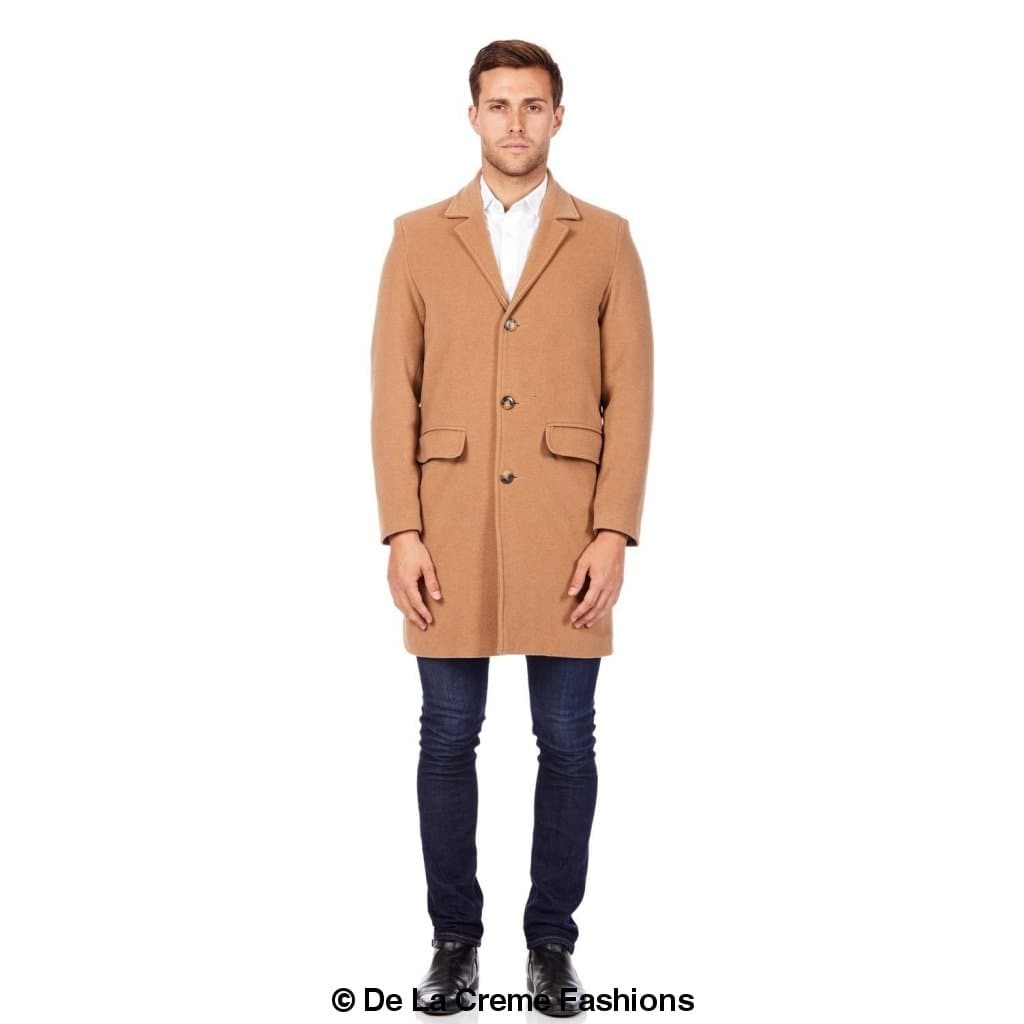 De LaOvercoat Creme MAN - Men's Single Breasted Wool Mix