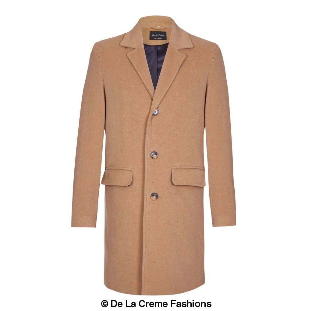De LaOvercoat Creme MAN - Men's Single Breasted Wool Mix