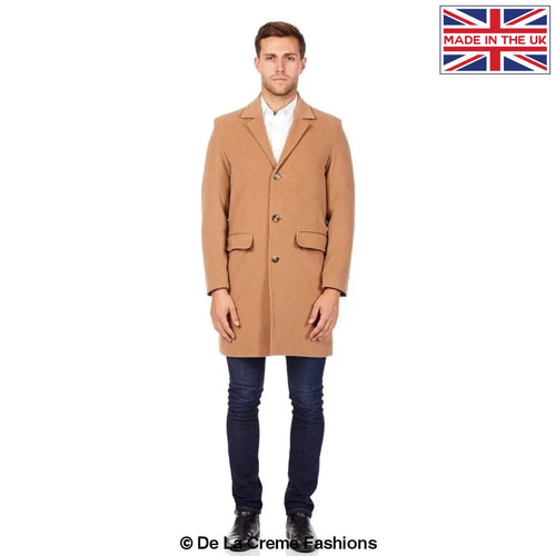 De LaOvercoat Creme MAN - Men's Single Breasted Wool Mix