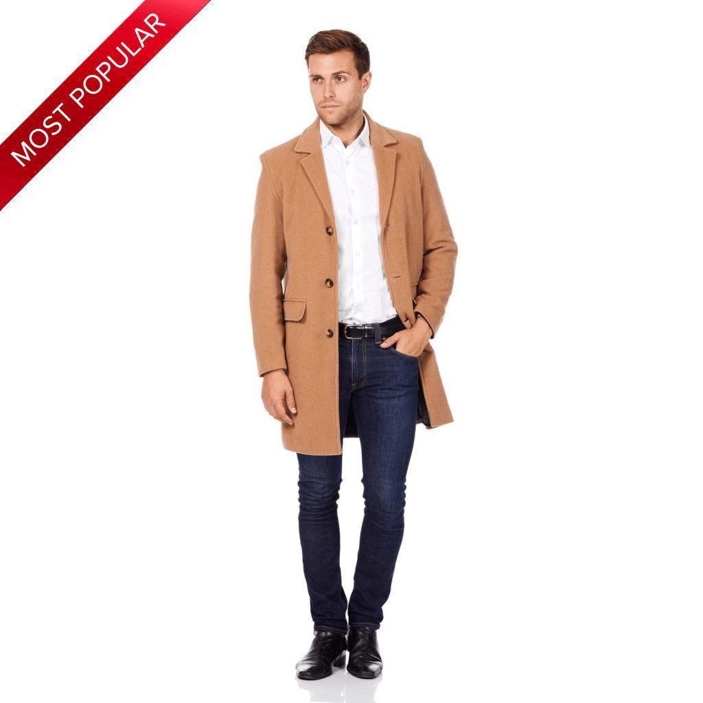 De LaOvercoat Creme MAN - Men's Single Breasted Wool Mix